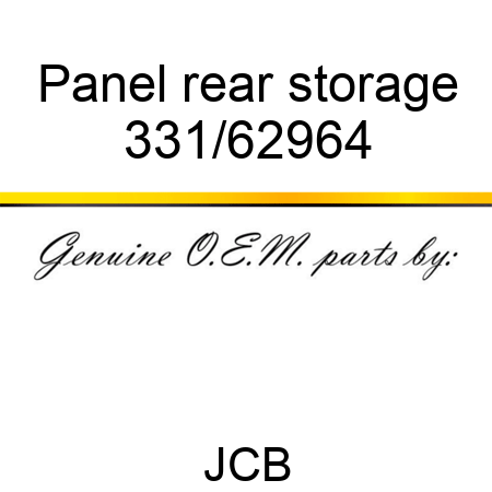Panel, rear storage 331/62964