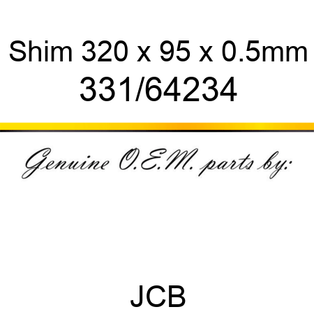 Shim, 320 x 95 x 0.5mm 331/64234