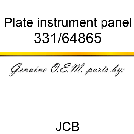 Plate, instrument panel 331/64865