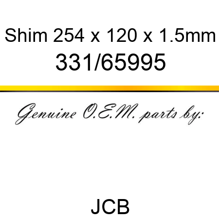 Shim, 254 x 120 x 1.5mm 331/65995