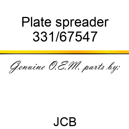Plate, spreader 331/67547