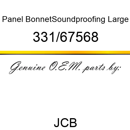 Panel, Bonnet,Soundproofing, Large 331/67568