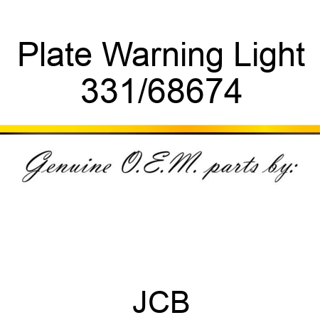 Plate, Warning Light 331/68674