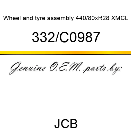 Wheel, and tyre assembly, 440/80xR28 XMCL 332/C0987
