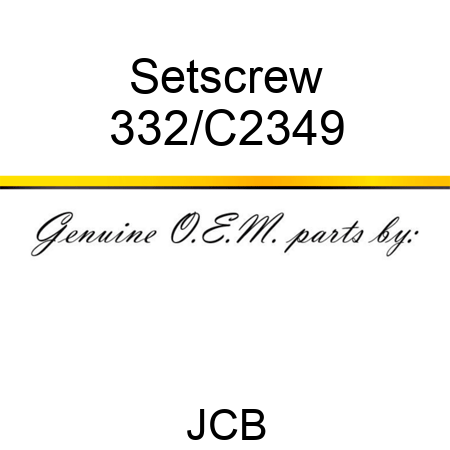 Setscrew 332/C2349
