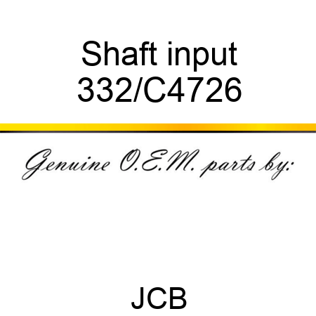 Shaft, input 332/C4726