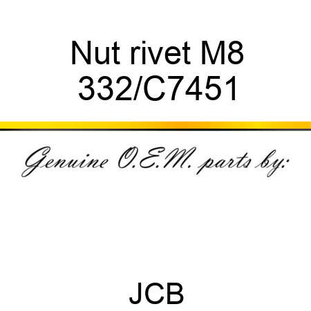 Nut, rivet, M8 332/C7451