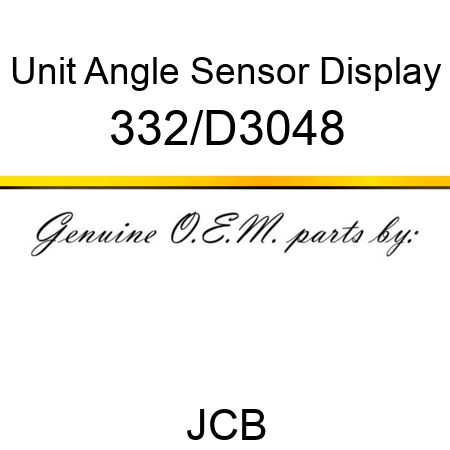 Unit, Angle Sensor Display 332/D3048