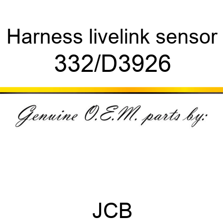 Harness, livelink sensor 332/D3926
