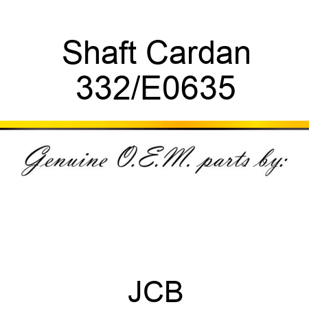 Shaft, Cardan 332/E0635
