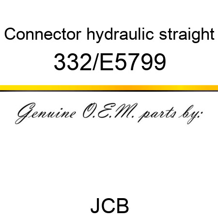 Connector hydraulic, straight 332/E5799