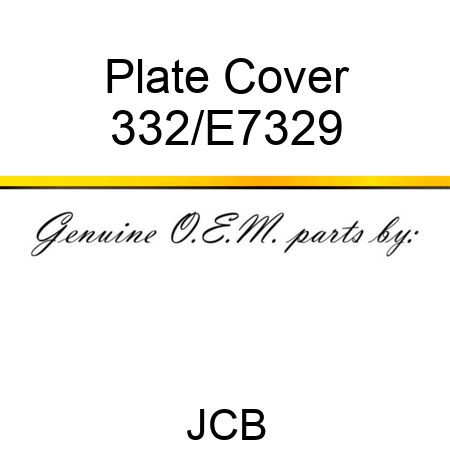 Plate, Cover 332/E7329
