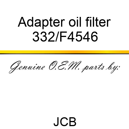 Adapter, oil filter 332/F4546