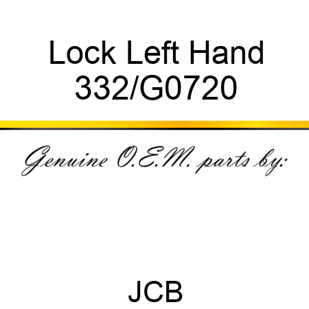 Lock, Left, Hand 332/G0720