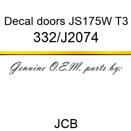 Decal, doors, JS175W T3 332/J2074