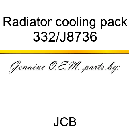 Radiator, cooling pack 332/J8736