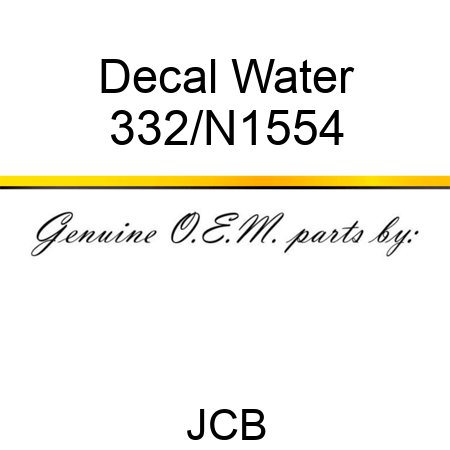 Decal, Water 332/N1554
