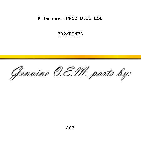 Axle, rear, PR12 B.O. LSD 332/P6473