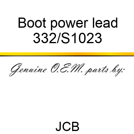 Boot, power lead 332/S1023