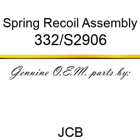 Spring, Recoil Assembly 332/S2906