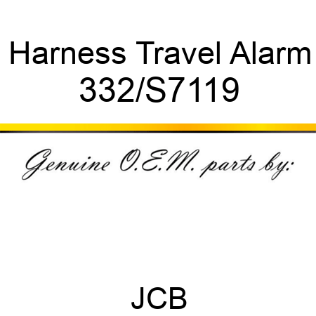 Harness, Travel Alarm 332/S7119