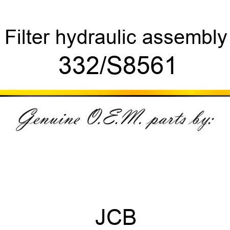 Filter, hydraulic assembly 332/S8561