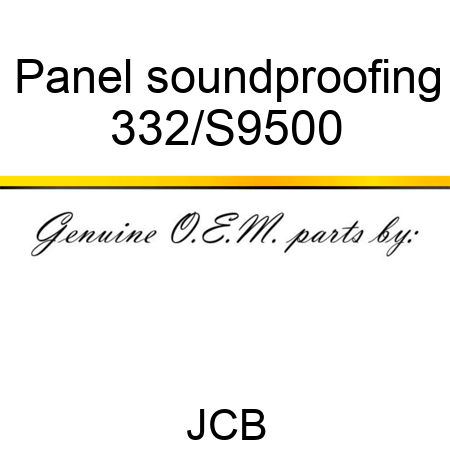Panel, soundproofing 332/S9500