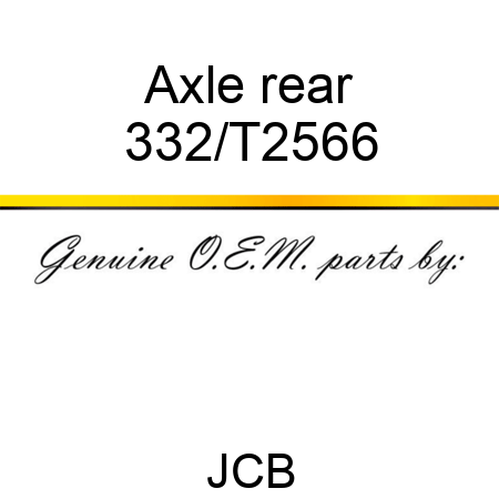 Axle, rear 332/T2566