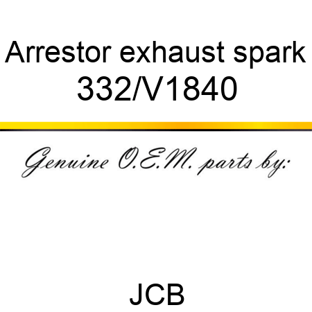 Arrestor, exhaust spark 332/V1840