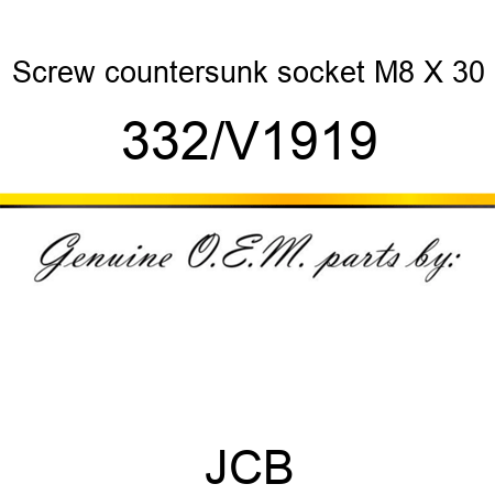 Screw, countersunk socket, M8 X 30 332/V1919