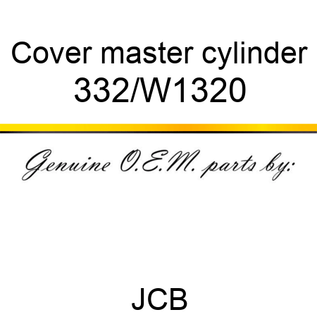 Cover, master cylinder 332/W1320