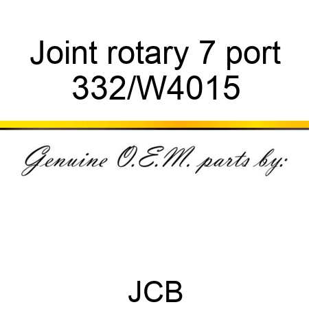 Joint, rotary, 7 port 332/W4015