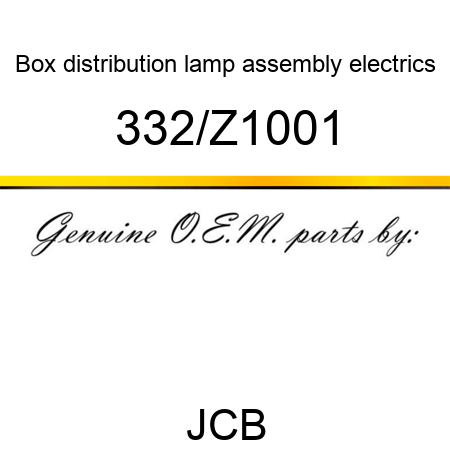 Box, distribution, lamp assembly electrics 332/Z1001