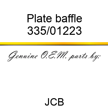 Plate, baffle 335/01223