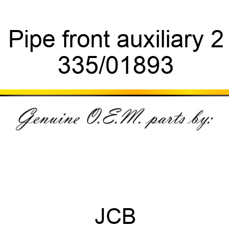 Pipe, front auxiliary 2 335/01893