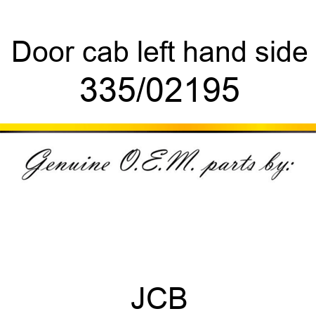 Door, cab left hand side 335/02195