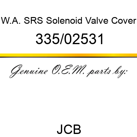 W.A. SRS Solenoid, Valve Cover 335/02531