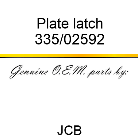 Plate, latch 335/02592