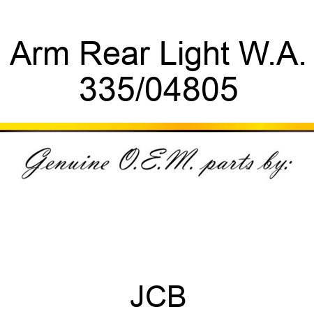 Arm, Rear Light W.A. 335/04805