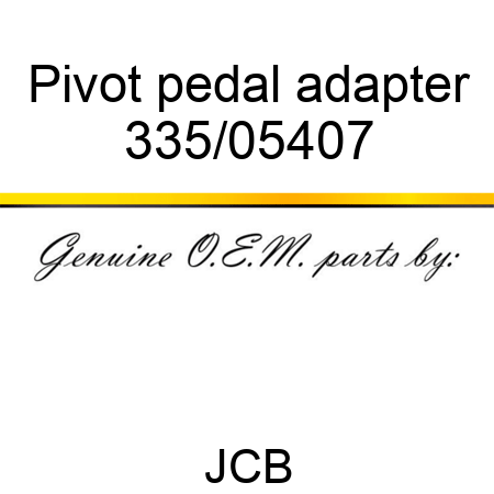 Pivot, pedal adapter 335/05407