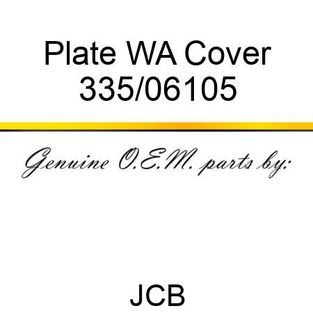 Plate, WA Cover 335/06105