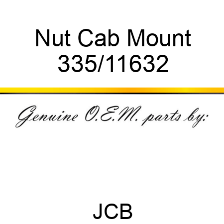 Nut, Cab Mount 335/11632