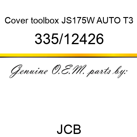 Cover, toolbox, JS175W AUTO T3 335/12426