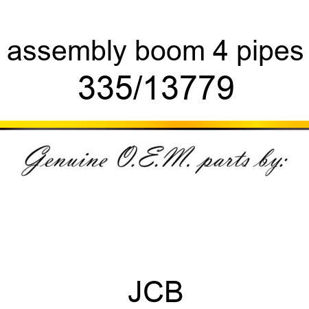 assembly, boom, 4 pipes 335/13779