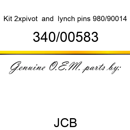 Kit, 2xpivot & lynch pins, 980/90014 340/00583