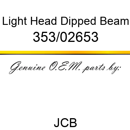 Light, Head, Dipped Beam 353/02653