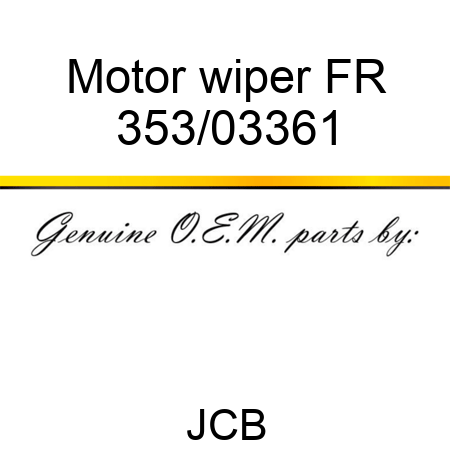 Motor, wiper, FR 353/03361