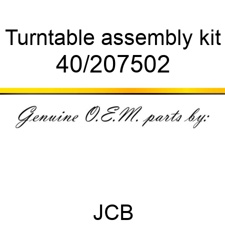 Turntable, assembly kit 40/207502