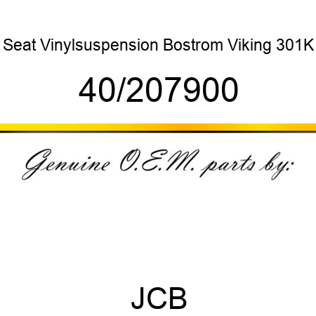 Seat, Vinyl,suspension, Bostrom Viking 301K 40/207900