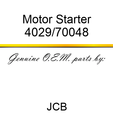 Motor, Starter 4029/70048